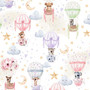 Animal Babies Pastel Hot Air Balloons by Michael Miller, SKU# 011625-11