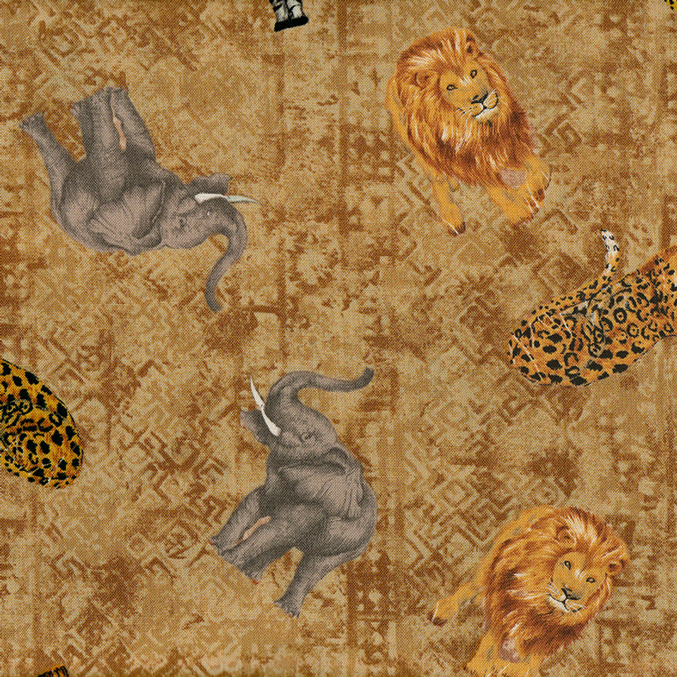 Travelogue Safari Animals Tan Allover Travelogue Safari Animals Tan Allover