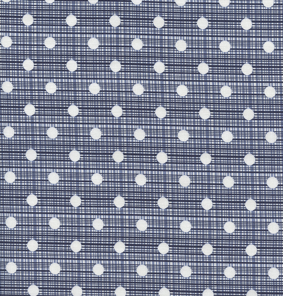 Navy with Cream Dot Plaid