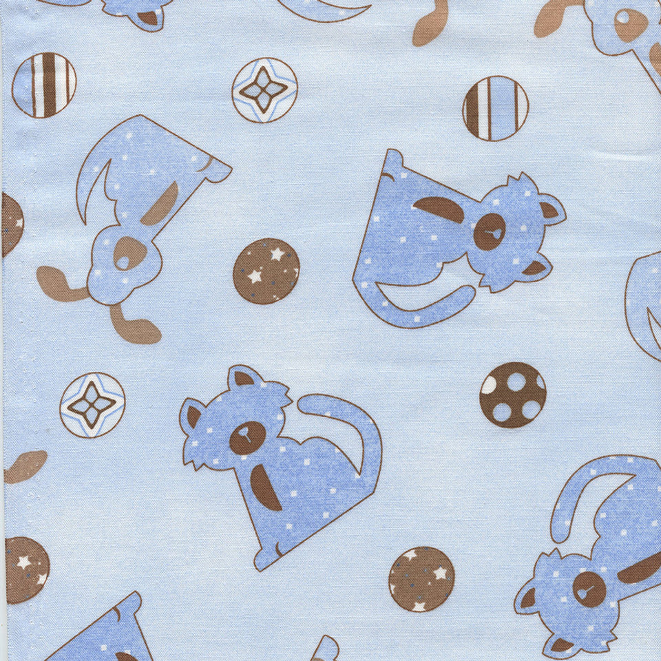 Peek-a-Boo Blue/Brown Tone-on-Tone Puppy Dogs and Kitty Cats