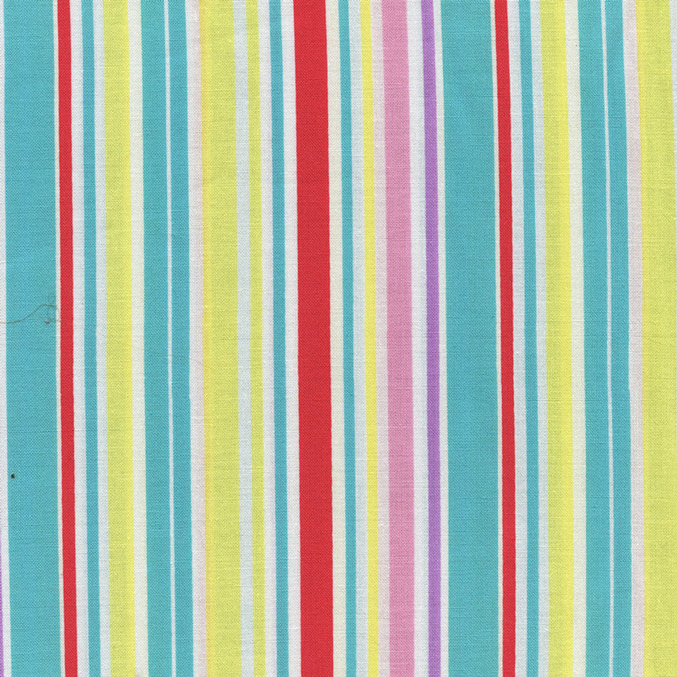 A Happy Rainy Day Multi-colored Stripe on White by Becky Taunton