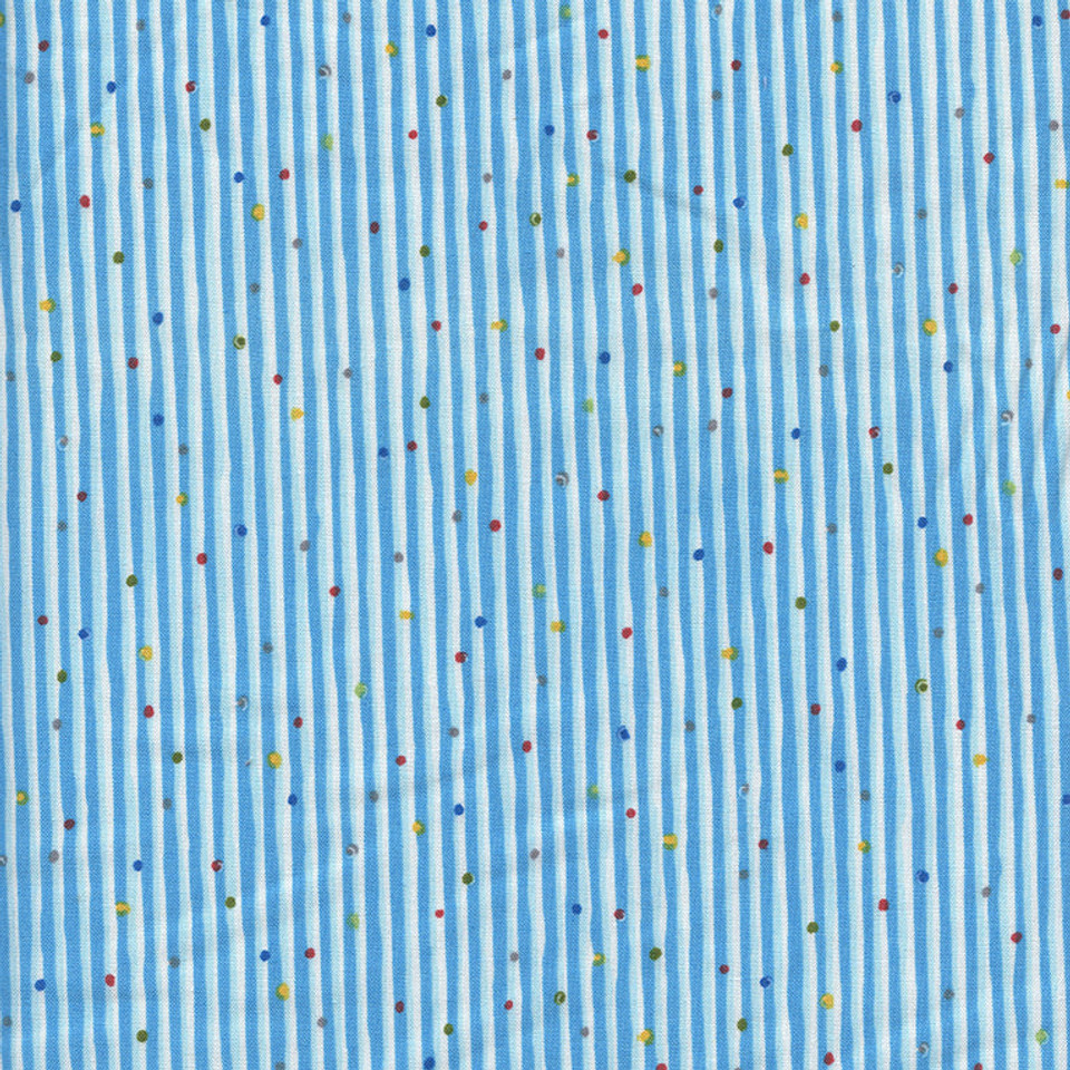 Turquoise Blue w/Multi colored Polka Dots Mini Stripe Turquoise Blue w/Multi colored Polka Dots Mini Stripe
