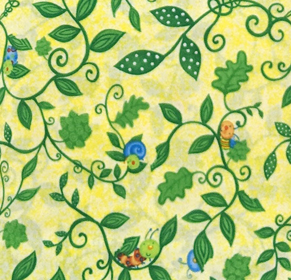 Cute as a Bug Bugs on Vines Yellow