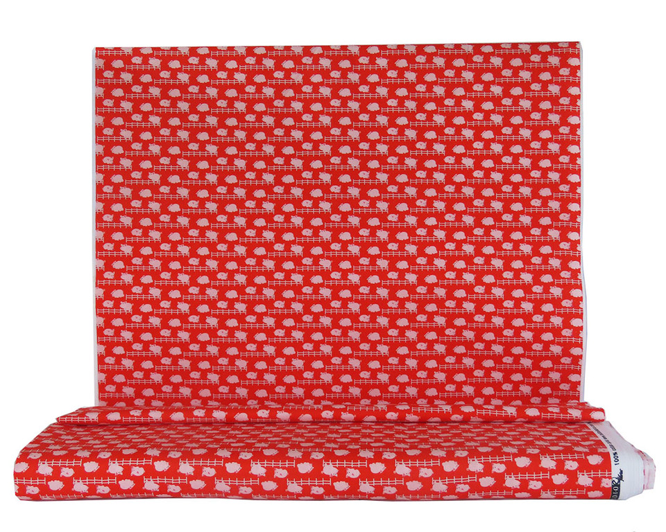 Farm-Tastic Friends Pigs Red by Sarah Frederking for Studio e Fabrics