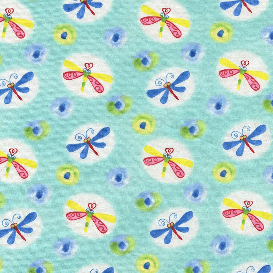 Zany Barnyard Dragonflies on Turquoise
