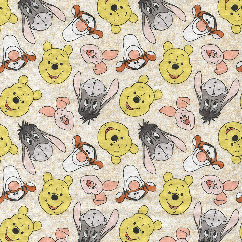 Winnie The Pooh and Friends Portraits on Yellow Speckle