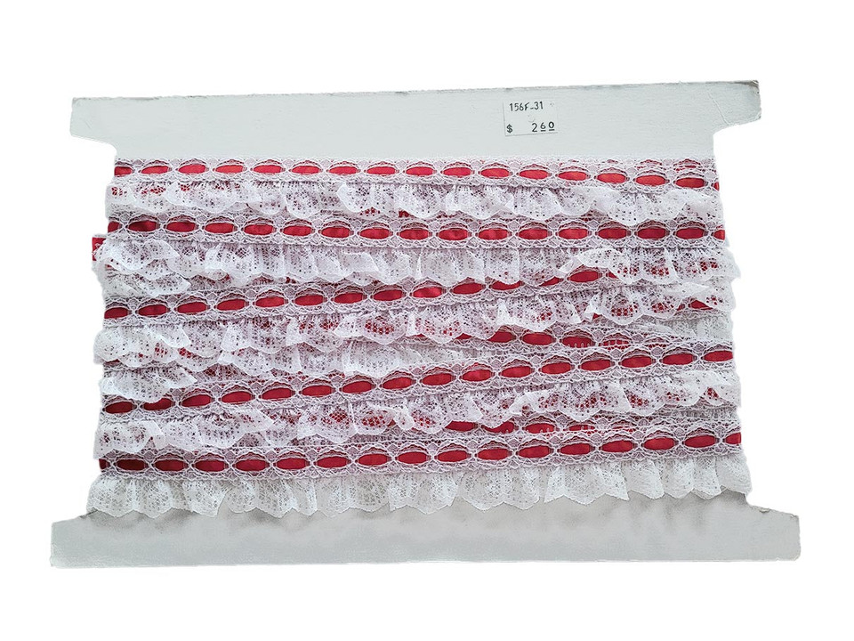Red Satin Inlay 50's Lace Red Satin Inlay 50's Lace