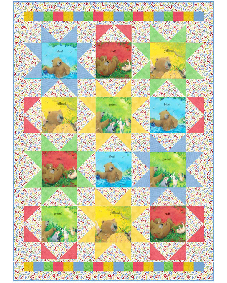 Bear Color Blocks  Baby Quilt Kit Bear Color Blocks  Baby Quilt Kit