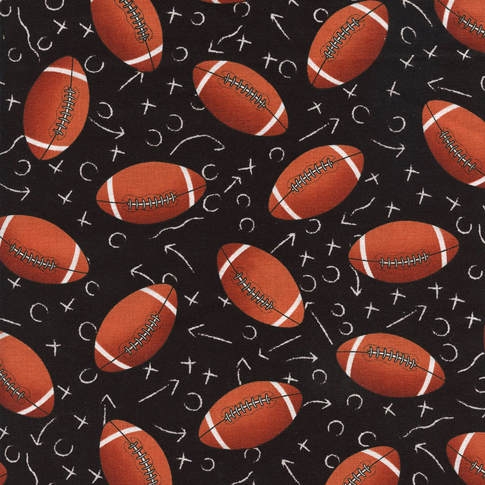 Footballs Plays Allover on Black