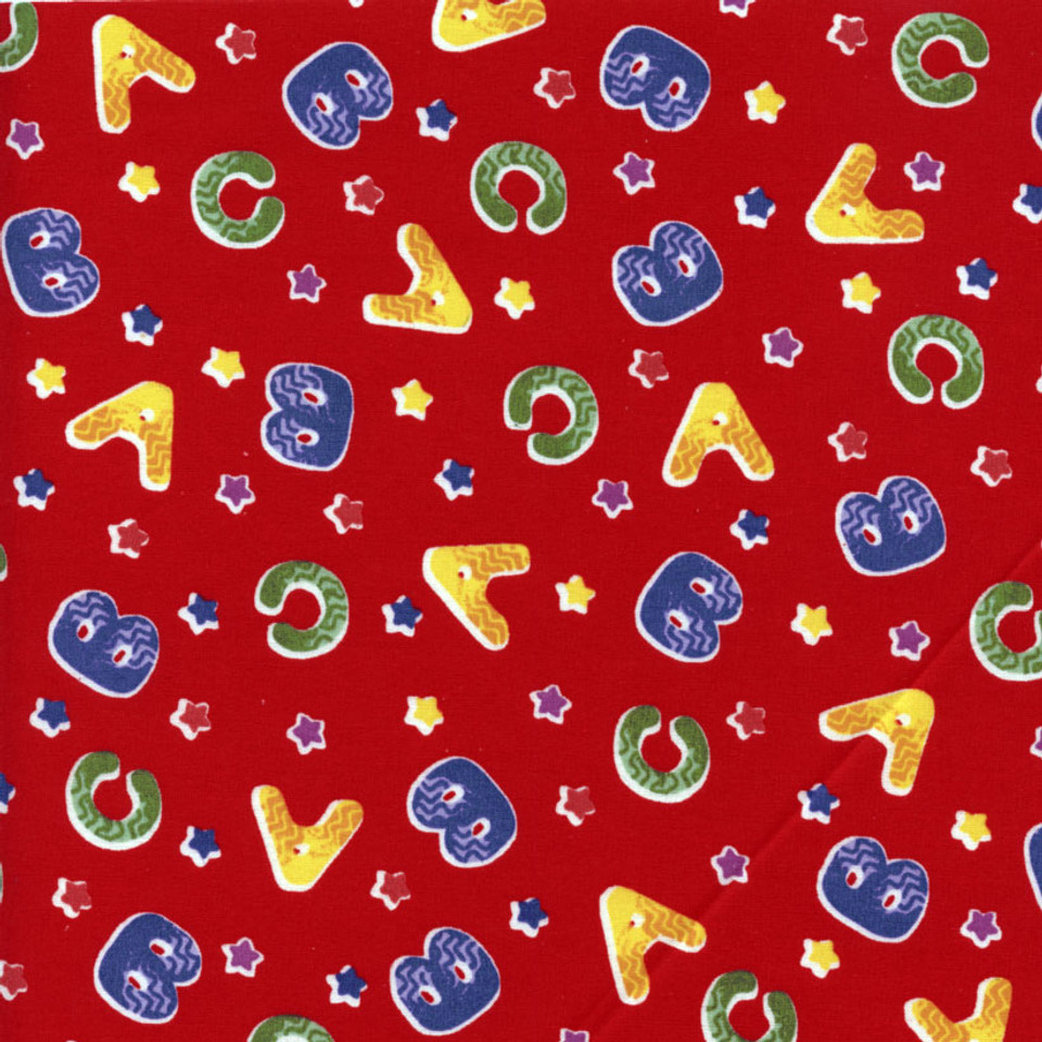 Jungle Bright ABC Letters & Stars on Red