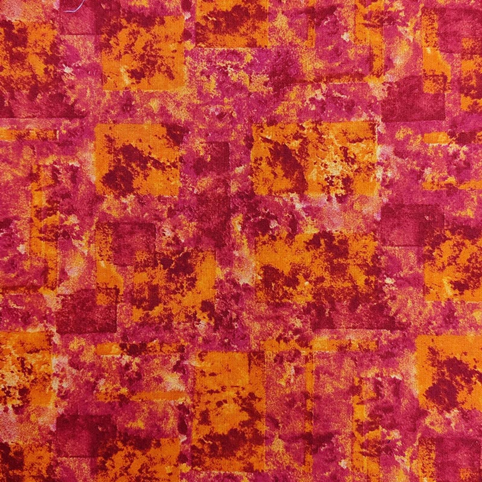 Fuschia/Orange Mottled Watercolor