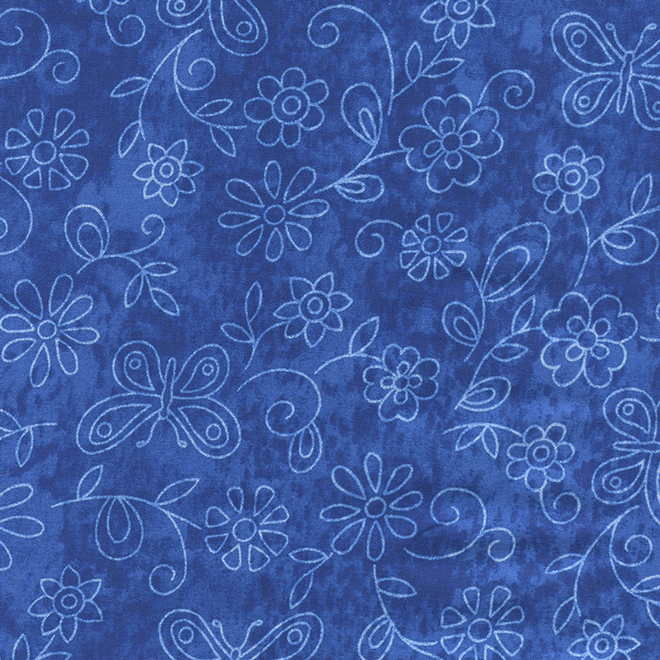 Sundrenched Flowers Royal by Keepsake Calico for Fabric Traditions, SKU# 1595-9307