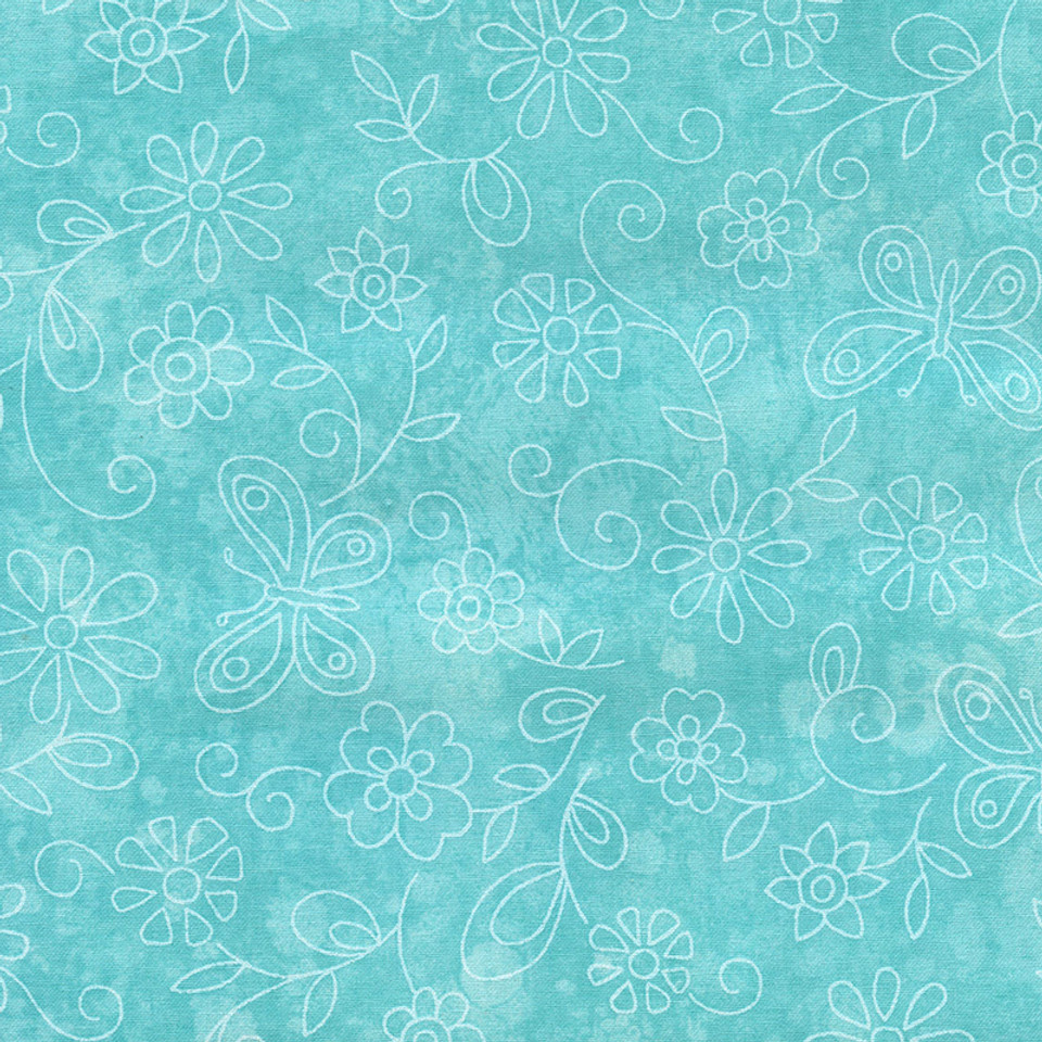 Sundrenched Flowers Aqua by Keepsake Calico for Fabric Traditions, SKU # 1595-9265