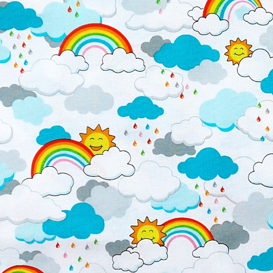 Two by Two Suns, Rainbows and Clouds Allover Two by Two Suns, Rainbows and Clouds Allover