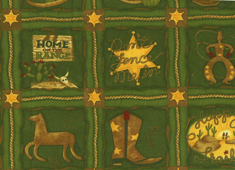 RODEO: Photo Blocks on Green by Debbie Mumm for South Sea Imports