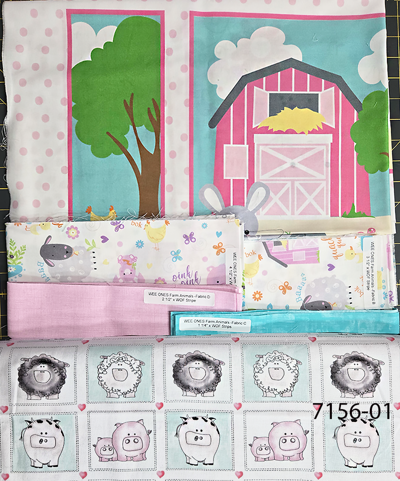 Wee Ones Farm Animals "Quilt Sew Easy" Quilt Kit