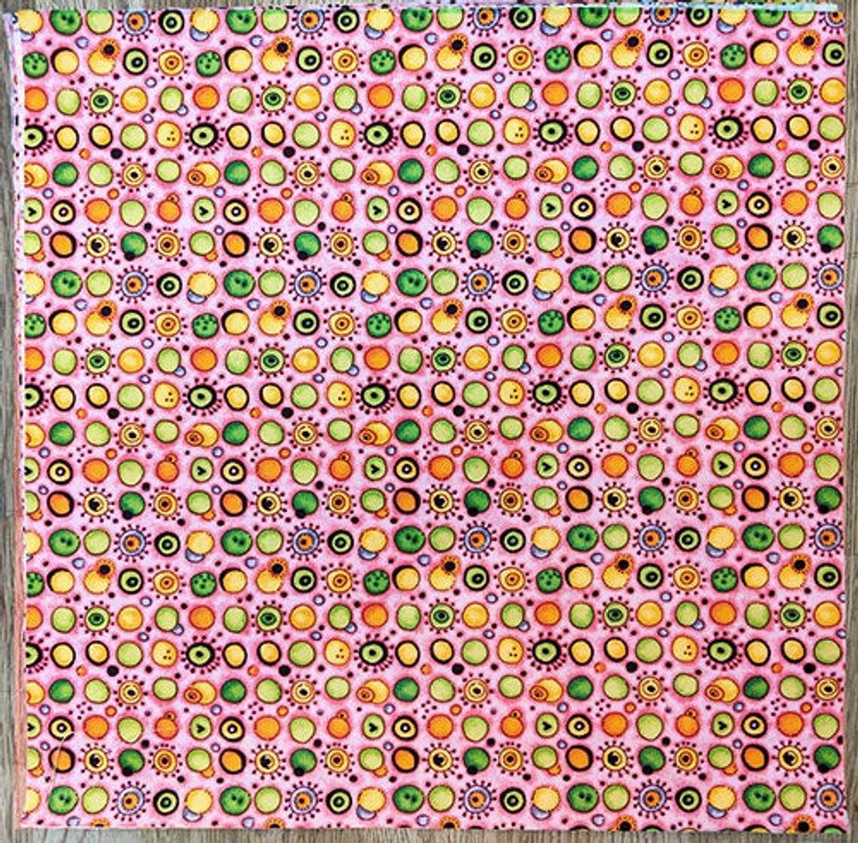 I Love You Zoo Silly Circles on Pink - 12 1/2" Block