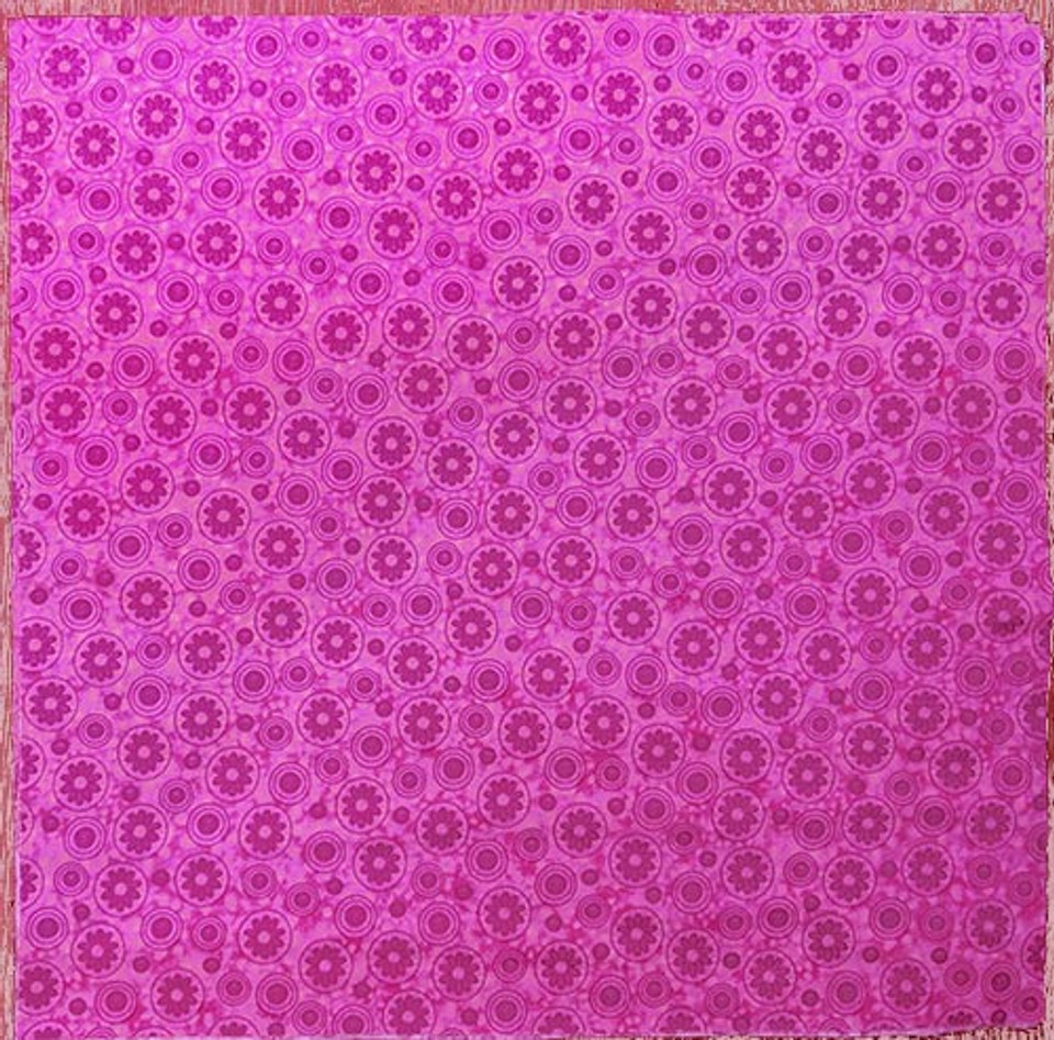 Hoppy Spring Geometric Flowers on Pink - 12 1/2" Block Hoppy Spring Geometric Flowers on Pink - 12 1/2" Block