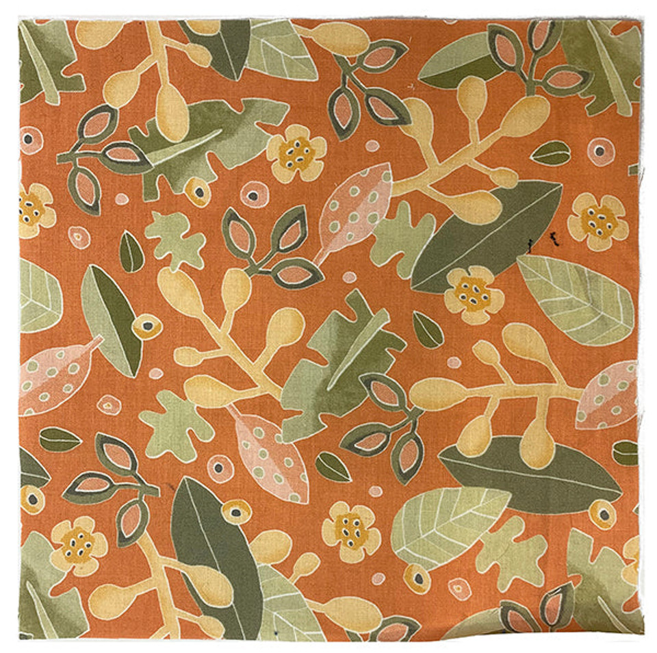 Whimsical Garden Orange - 8 1/2" Sq