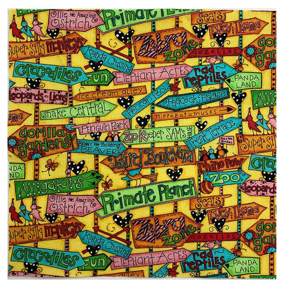 I Love you Zoo Silly Signs on Yellow - 8 1/2" Sq