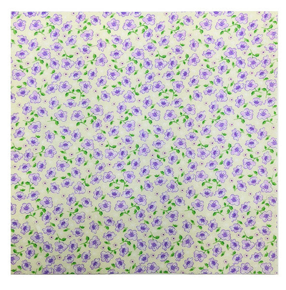 Fairy Lilac Flowers on Lt. Maize 8 1/2" sq