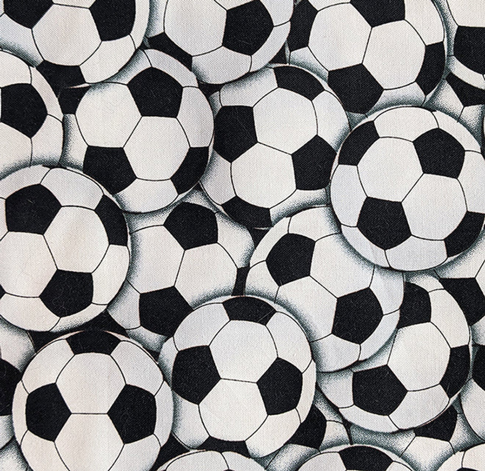 Soccer Balls Packed Allover by Timeless Treasures, SKU# C4820-White Soccer Balls Packed Allover by Timeless Treasures, SKU# C4820-White