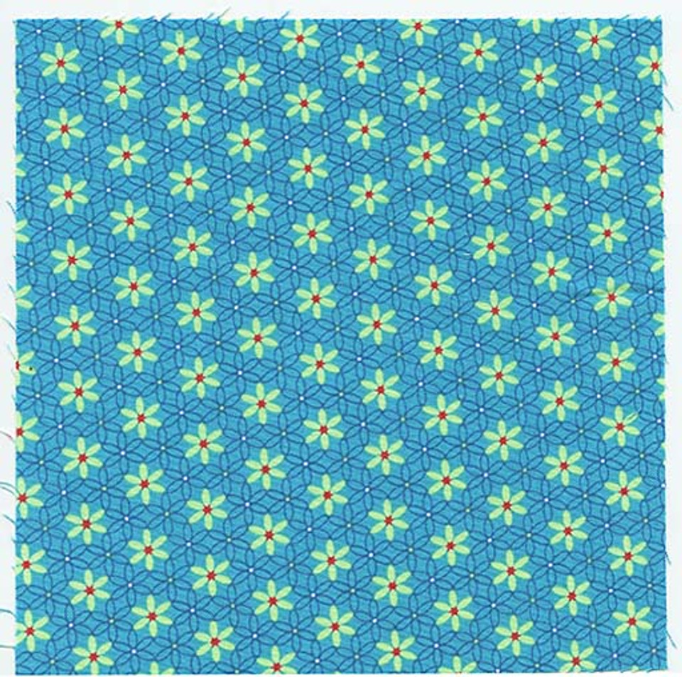 Turtle Talk Teal Flowers - 8 1/2" Sq