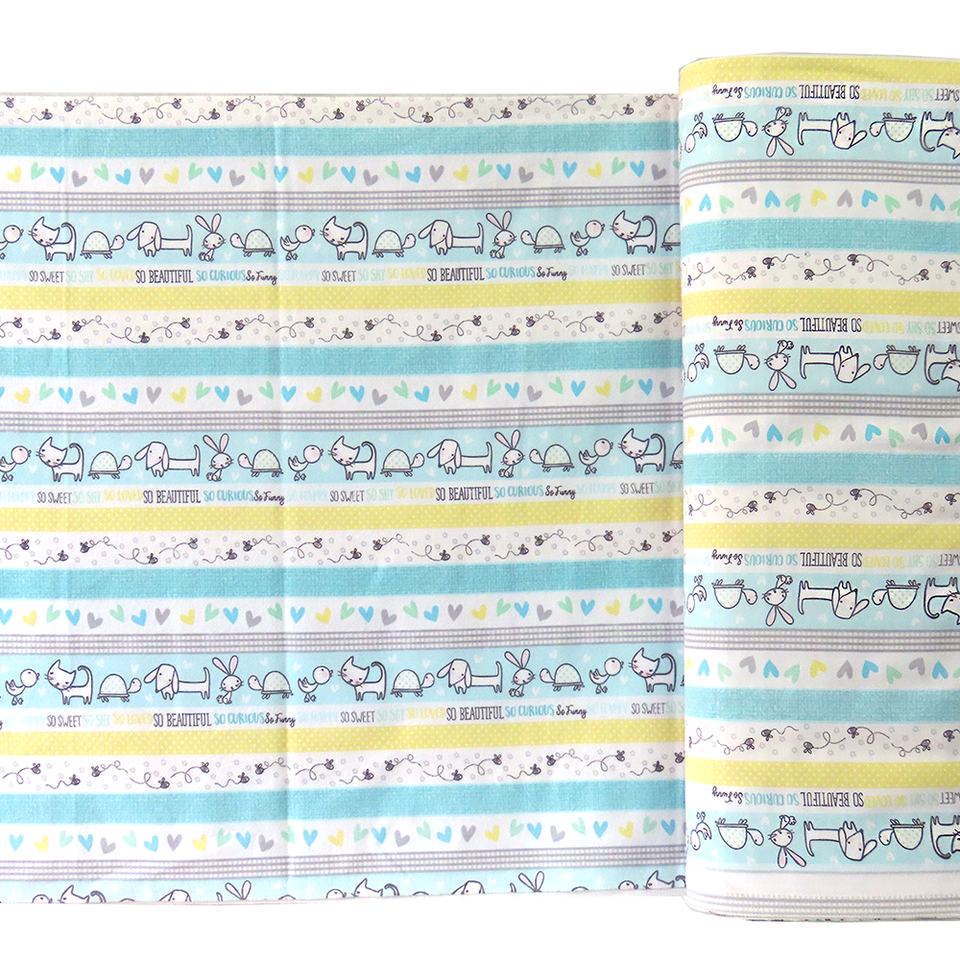 DOODLE BABY Border Stripe Flannel by designer Jessica Flick