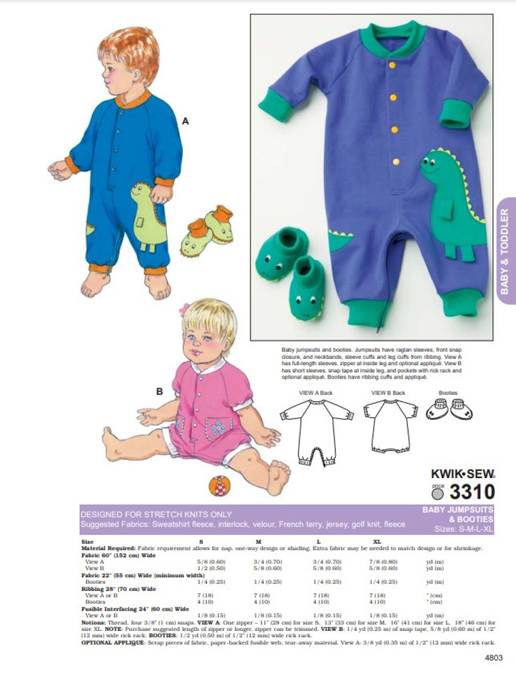Kwik Sew Jumpsuits and Booties 3310