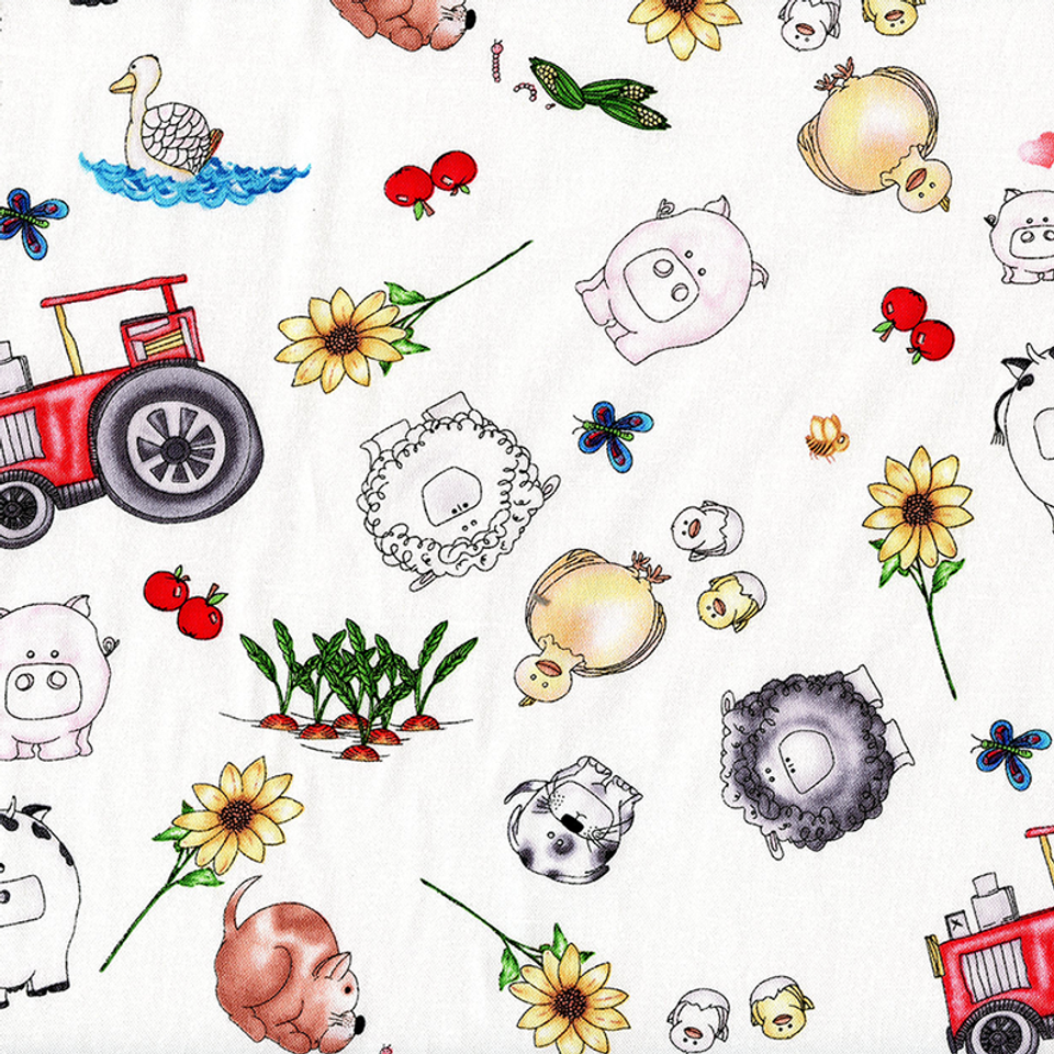 A TRIP TO THE FARM: Allover Motifs on White