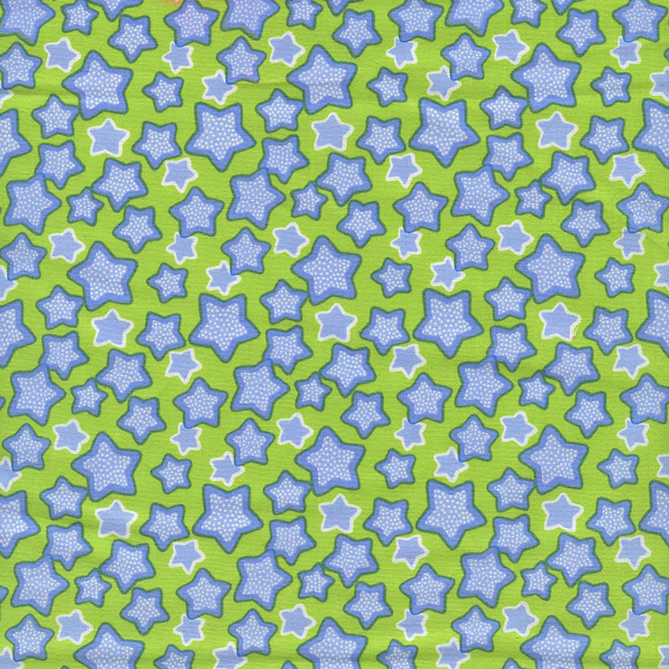 LITTLE BEAR COUNTS: Blue Stars on Lime