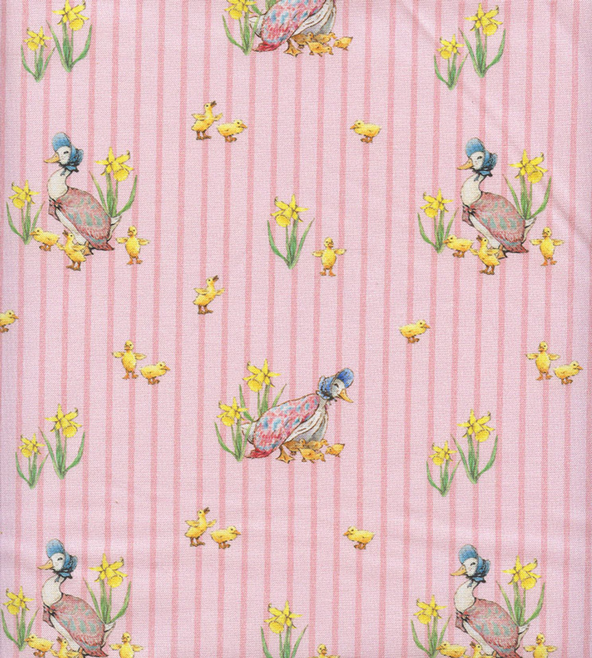 Peter Rabbit and Friends Duck Stripe Pink by Riley Blake
