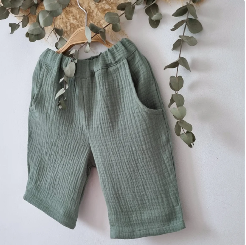Organic Cotton Double Gauze Denim Blue