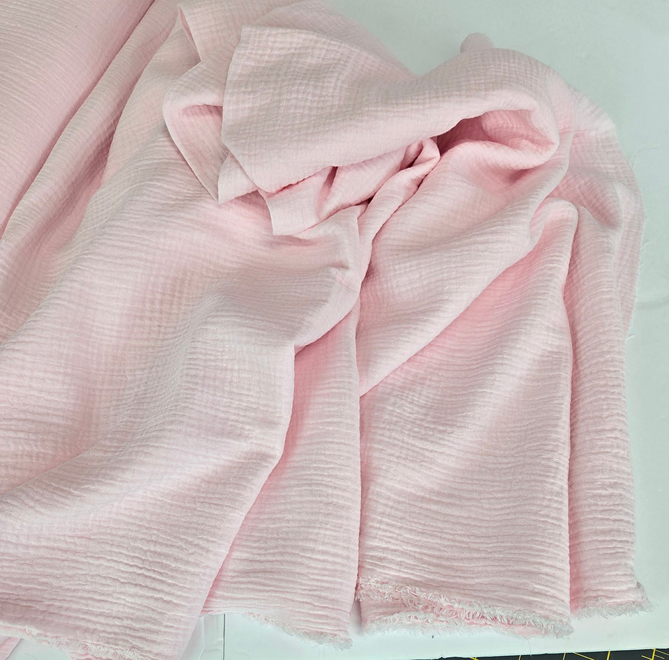 Organic Cotton Double Gauze Cotton Candy Pink