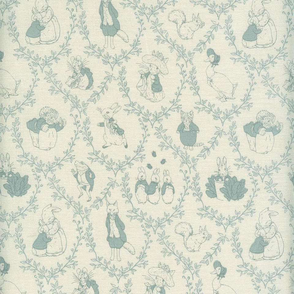 C15863-C - Peter Rabbit and Friends Blue Toile
