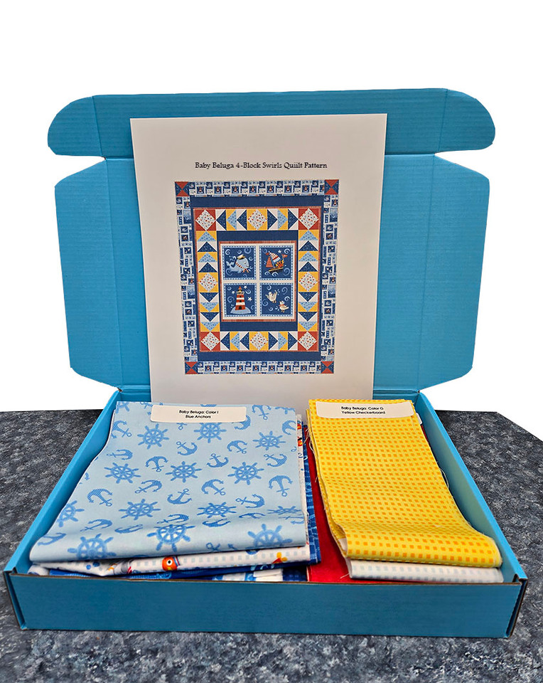 Baby Beluga 4 Block Swirls Quilt Kit Baby Beluga 4 Block Swirls Quilt Kit