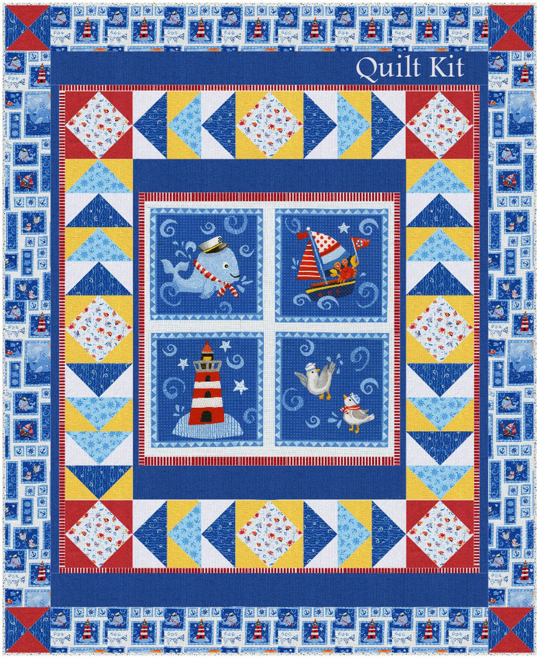 Baby Beluga 4 Block Quilt Kit by Kids Fabrics Kreations, SKU # KIT-35395 Baby Beluga 4 Block Quilt Kit by Kids Fabrics Kreations, SKU # KIT-35395