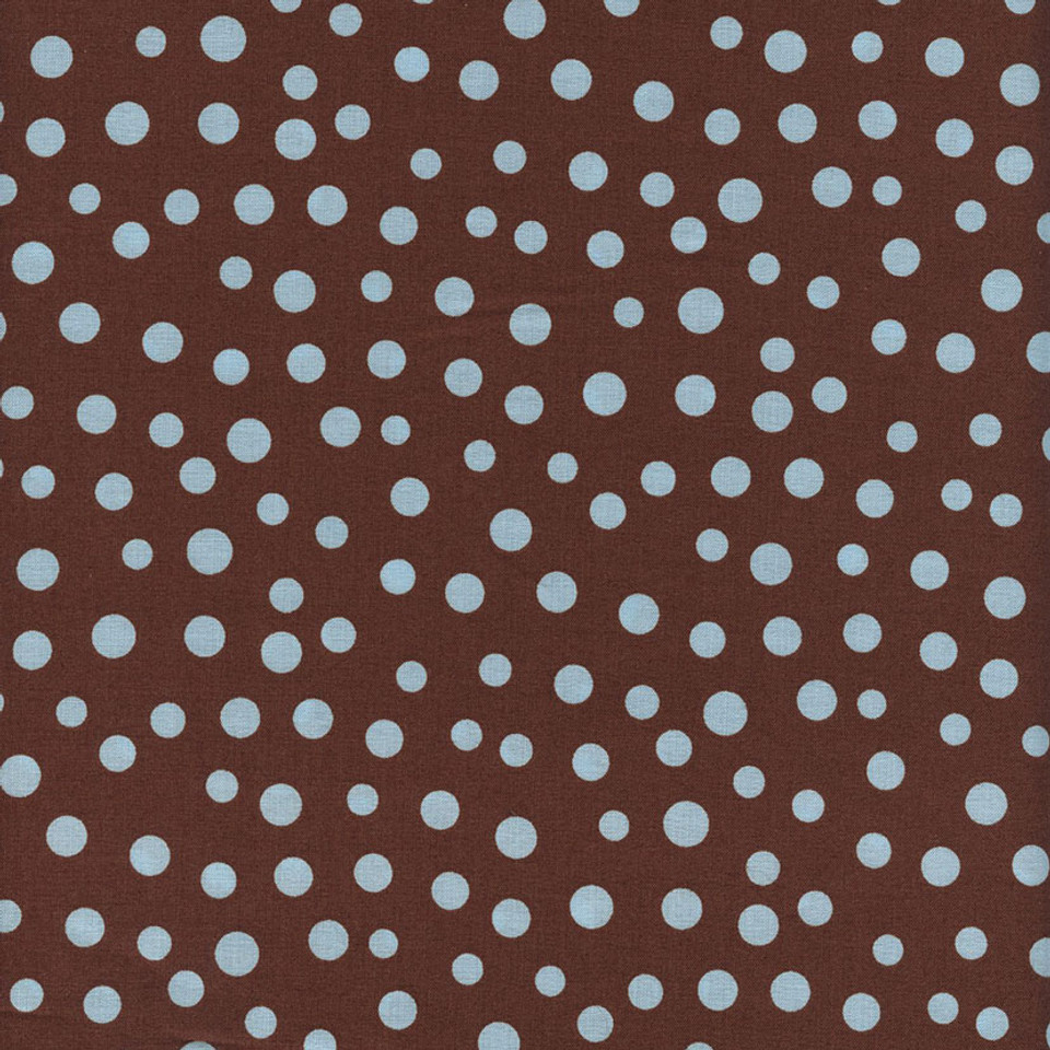 LILY POND Blue Polka Dots on Brown LILY POND Blue Polka Dots on Brown