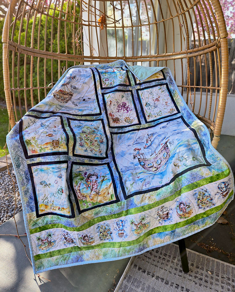 Enchanted Seas: Pirate Adventures Baby Quilt Kit, SKU# KIT-35398 Enchanted Seas: Pirate Adventures Baby Quilt Kit, SKU# KIT-35398