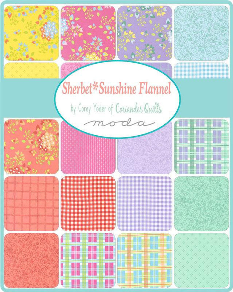 SHERBET SUNSHINE FLANNEL 10" pre-cut Squares: Diamond X Blender Yellow
