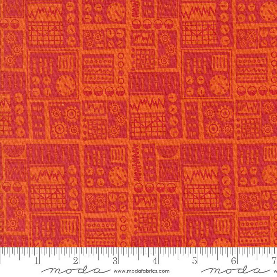 321 Blast Off Dashboard Controls on Orange by Stacy Iest Hsu for Moda Fabrics, SKU# 20953-20 321 Blast Off Dashboard Controls on Orange by Stacy Iest Hsu for Moda Fabrics, SKU# 20953-20