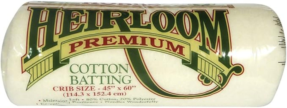 Hobbs Heirloom Premium Crib Size Cotton Polyester Batting, SKU # HL45 Hobbs Heirloom Premium Crib Size Cotton Polyester Batting, SKU # HL45