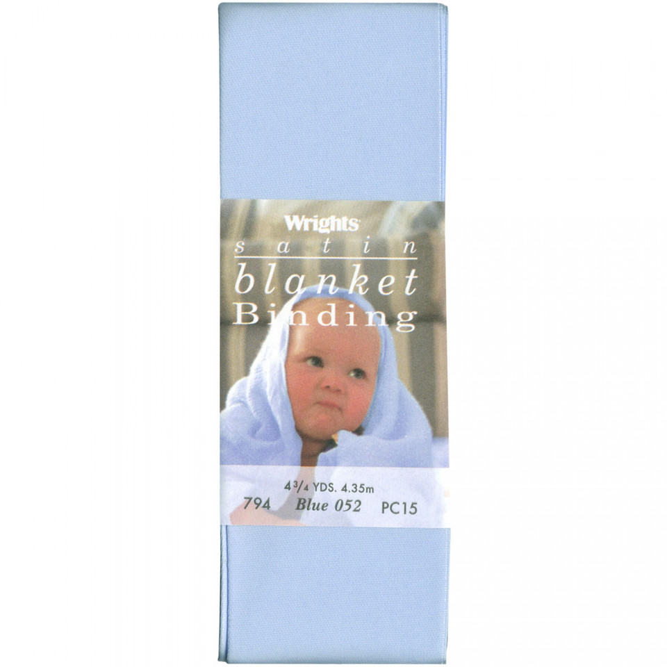 Wrights Satin Blanket Binding, 100% polyester, Lt. Blue, SKU# 794-052