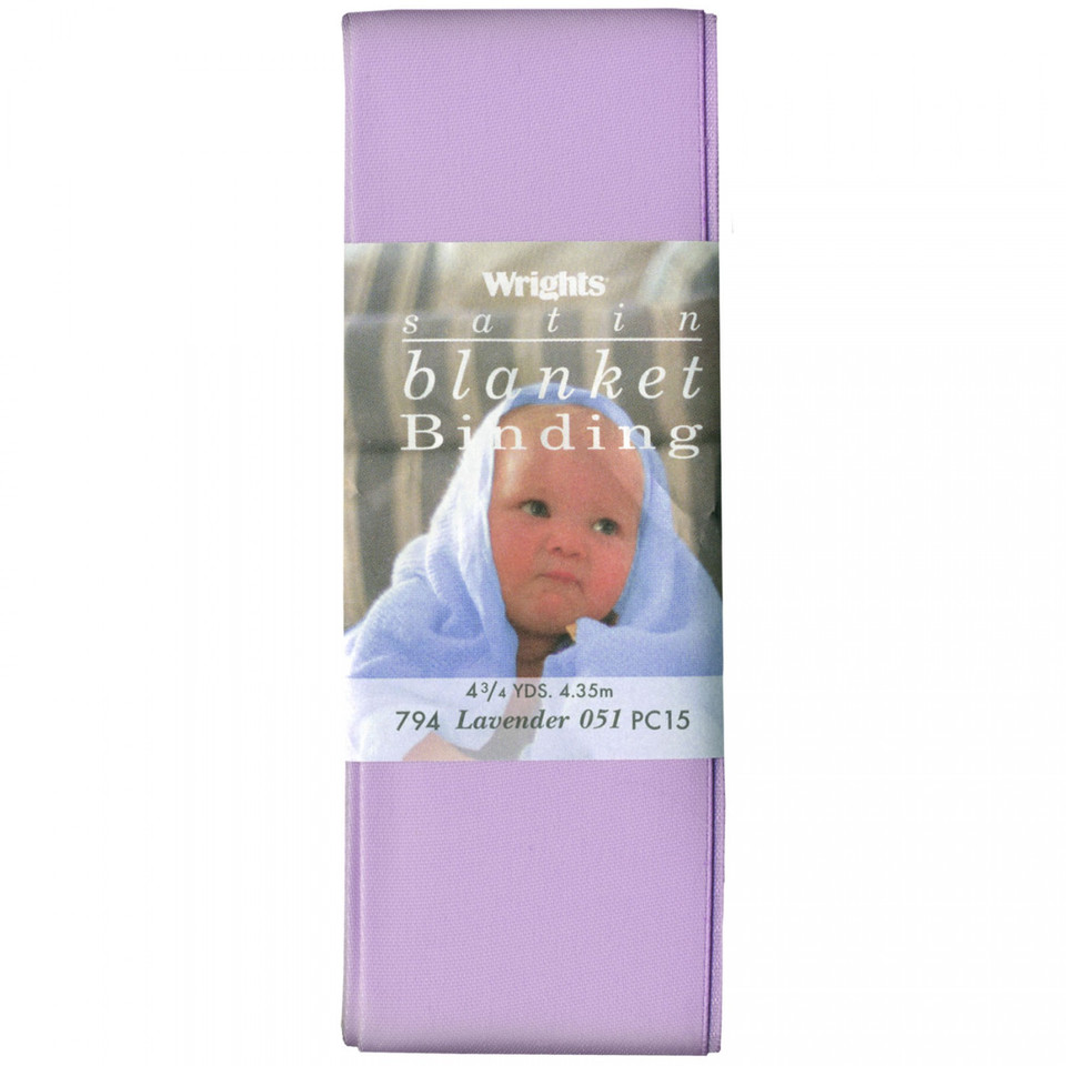Wrights Satin Blanket Binding, 100% polyester, Lavender, SKU# 794-051