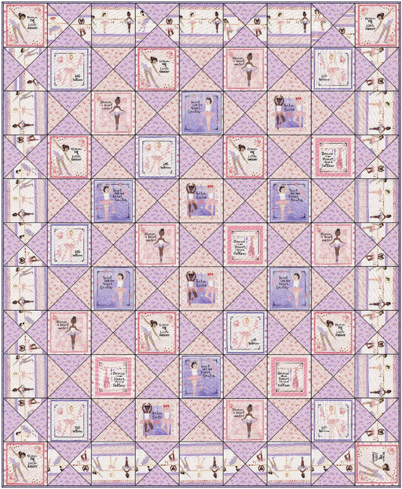 Little Dancer Quilt Kit, featuring fabrics from Tutu Cute fabric collections by Benartex Fabrics and designed by Kids Fabrics Kreations, SKU# KIT-35408