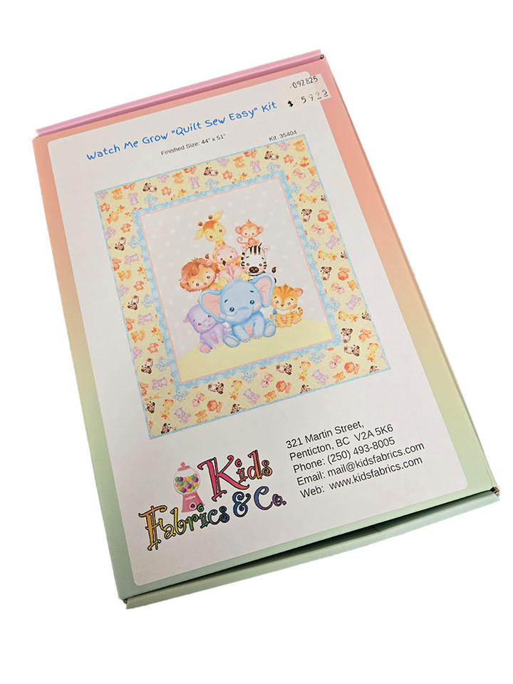 Watch them Grow "Quilt Sew Easy" Pre-cut Quilt Kit by KK Fabrics and designed by Kids Fabrics Kreations, SKU# KIT-35404 Watch them Grow "Quilt Sew Easy" Pre-cut Quilt Kit by KK Fabrics and designed by Kids Fabrics Kreations, SKU# KIT-35404