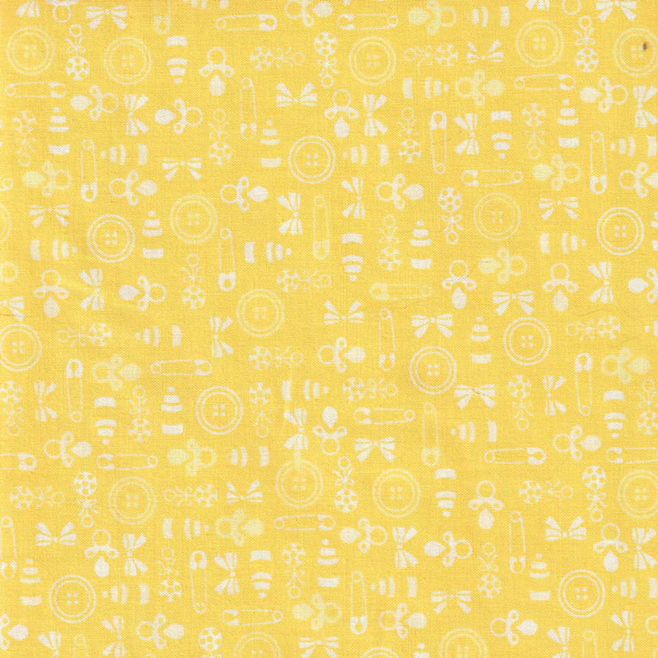 Baby Talk Yellow Tone-on-Tone Baby Things Fabric