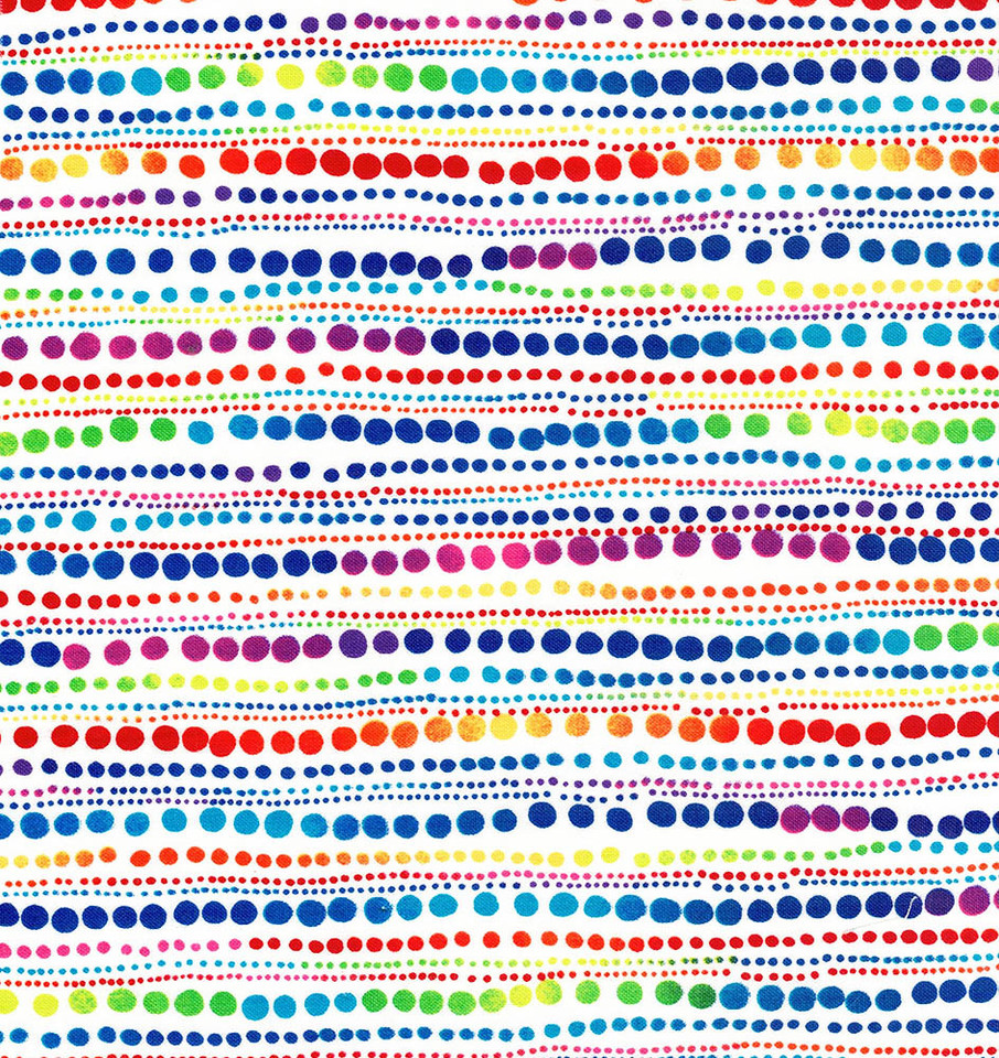 Mardi Gras Rainbow Dotted Stripe  On White Cotton Fabric by Timeless Treasures Mardi Gras Rainbow Dotted Stripe  On White Cotton Fabric by Timeless Treasures