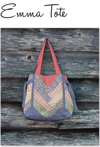 Emma Tote by 3 Wishes Fabric is a versatile tote bag that uses 2 1/2" strips