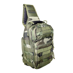 NcSTAR Sling Utility Tactical Sling MOLLE Chest Pack Shoulder Bag Outdoor Hiking Travel Pack- Woodland Camo